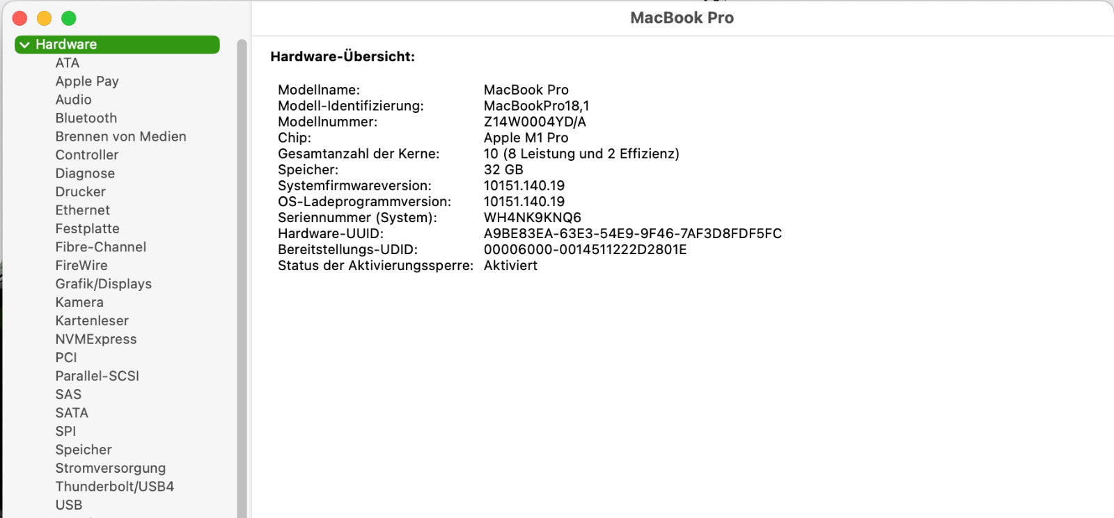 MacBook Pro M1 Pro 16" 32GB 2TB