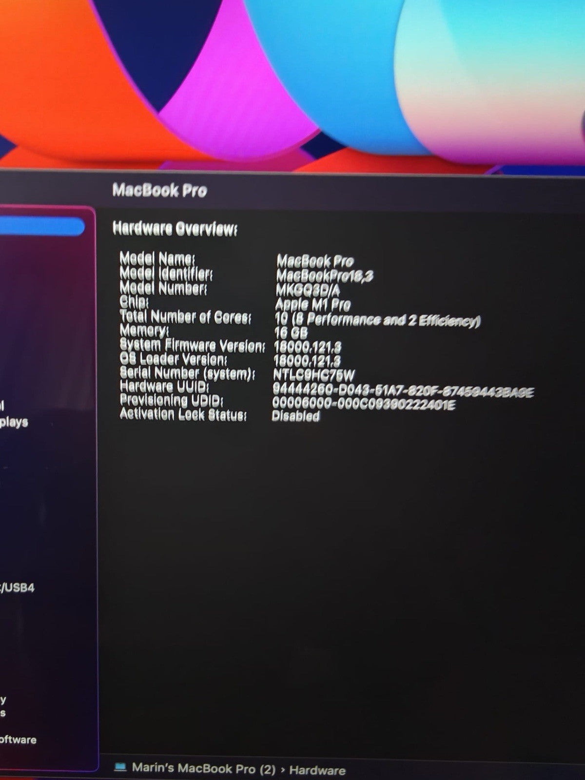 MacBook Pro M1 Pro 14" 16GB 1TB Grade B