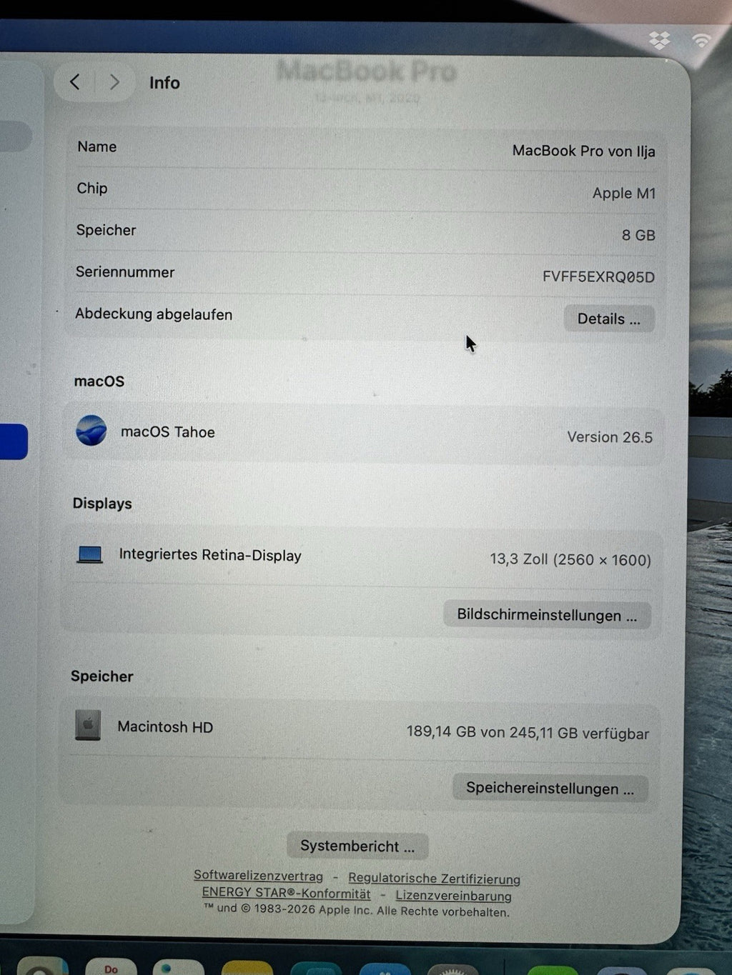 MacBook Pro M1 Pro 13" 8GB 256GB
