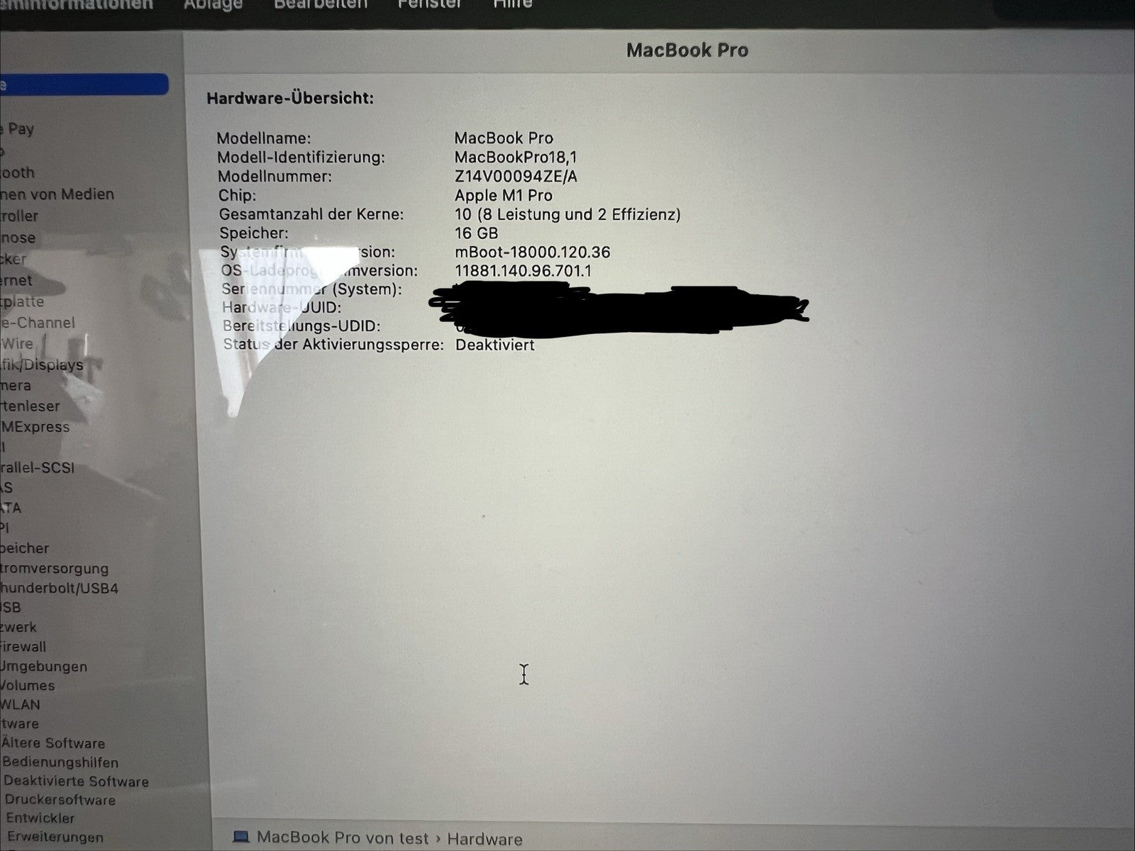 MacBook Pro M1 Pro 14" 16GB 512GB