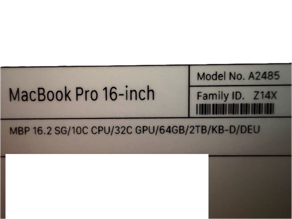 MacBook Pro M1 Max 10C 32C GPU 16" 64GB 2TB