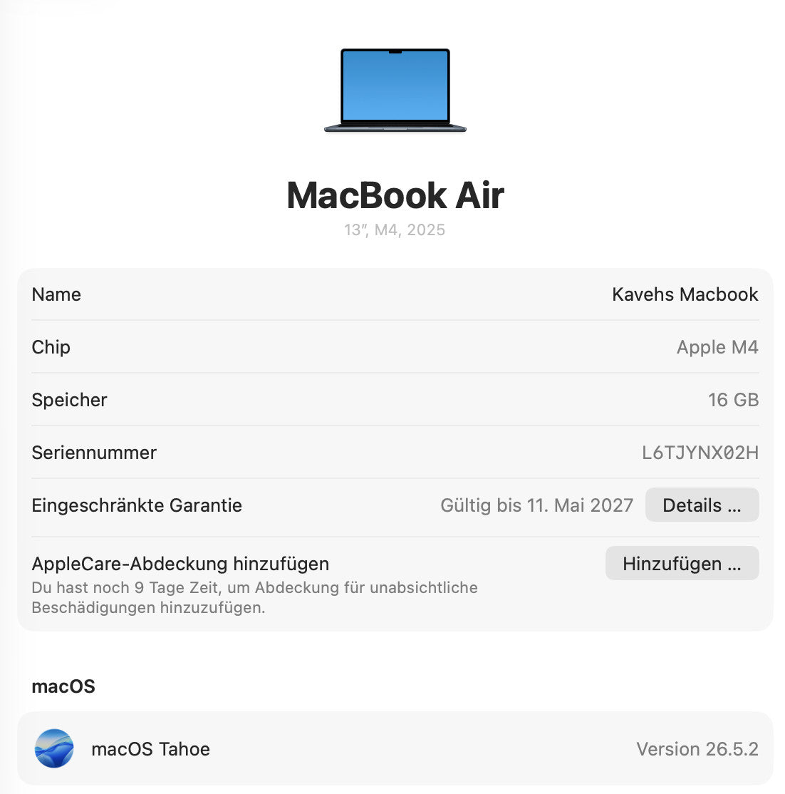MacBook Air M4 13.6" 16GB 256GB