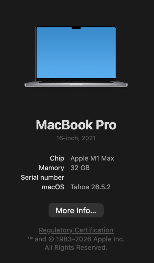 MacBook Pro M1 Max 16" 32GB 1TB
