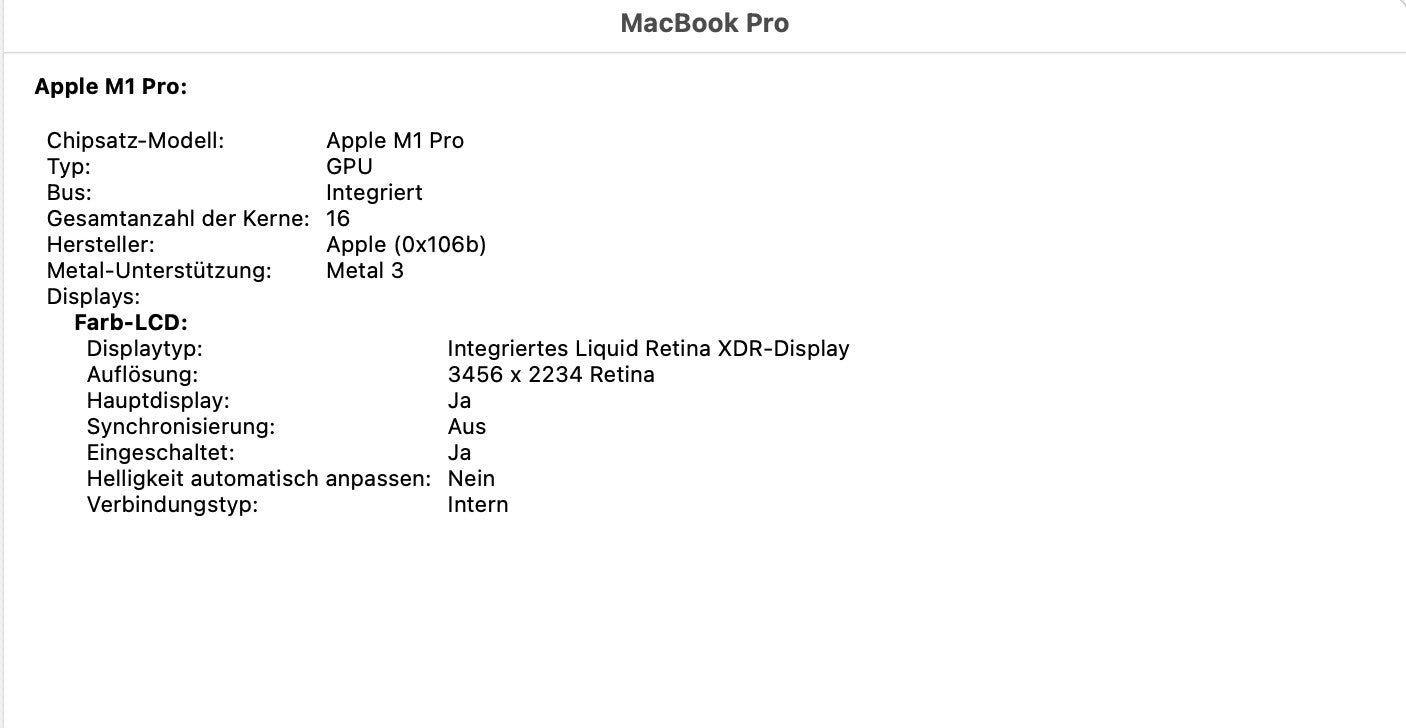 MacBook Pro M1 Pro 16" 32GB 2TB