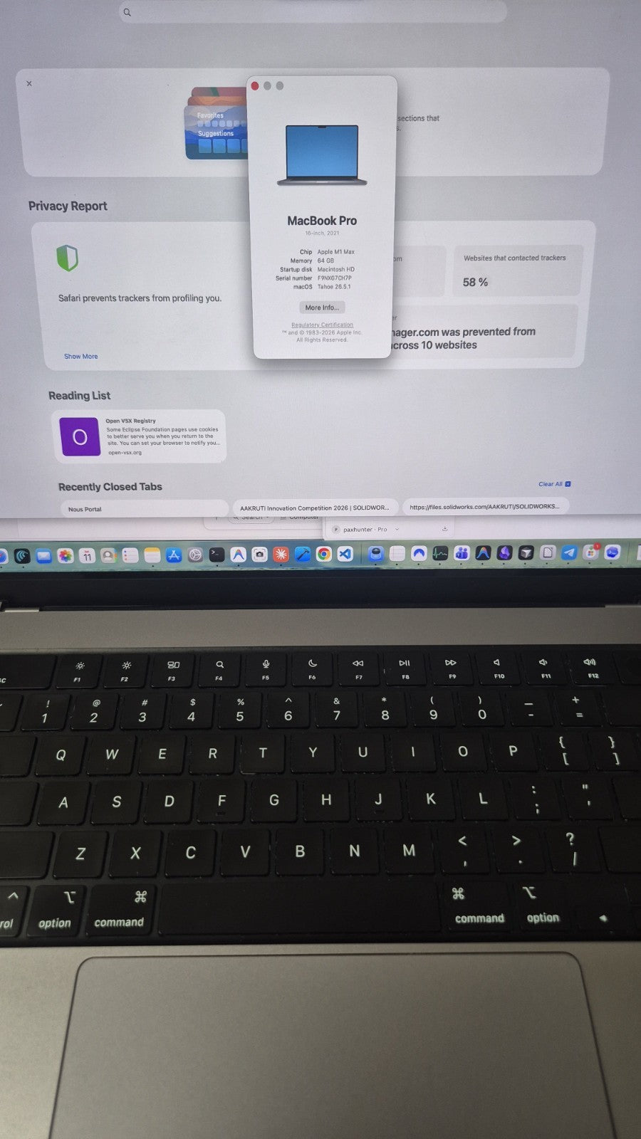 MacBook Pro M1 Max 16" 64GB 2TB