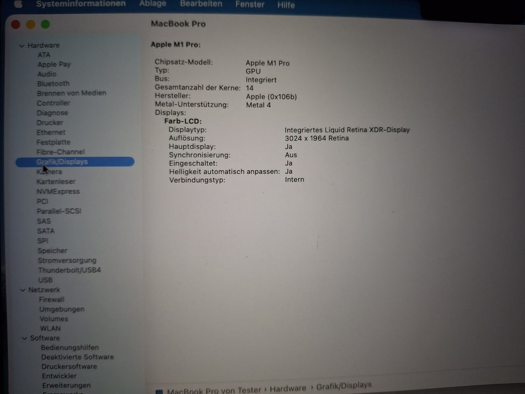 MacBook Pro M1 Pro 14" 16GB 512GB