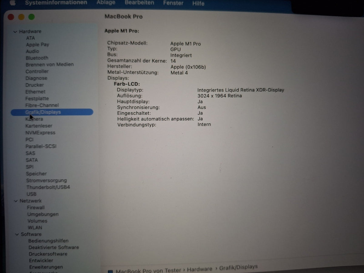MacBook Pro M1 Pro 14" 16GB 512GB